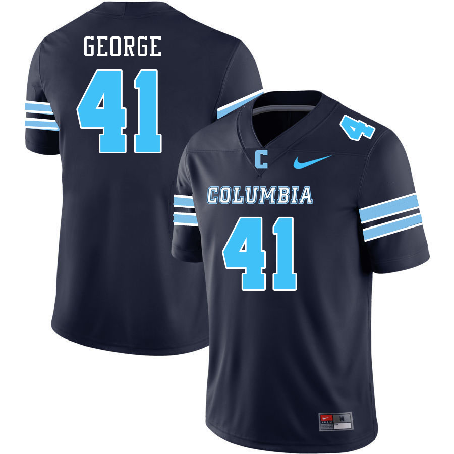 Men-Youth #41 AJ George Columbia Lions 2023 College Football Jerseys Stitched Sale-Navy